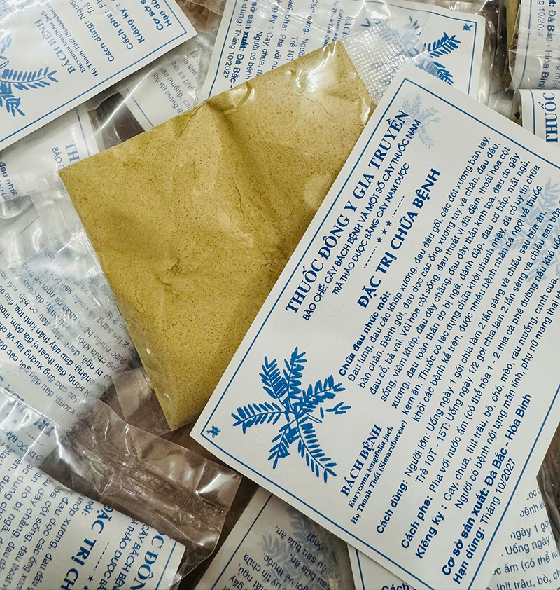 Bột thuốc bên trong gói